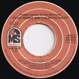 Freddy Cannon, Belmonts - Let's Put The Fun Back In Rock N Roll / Your Mama Ain't Always Right (7 inch Record / Used)