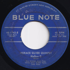Horace Silver Quintet - Swingin' The Samba / Mellow D (7 inch Record / Used)