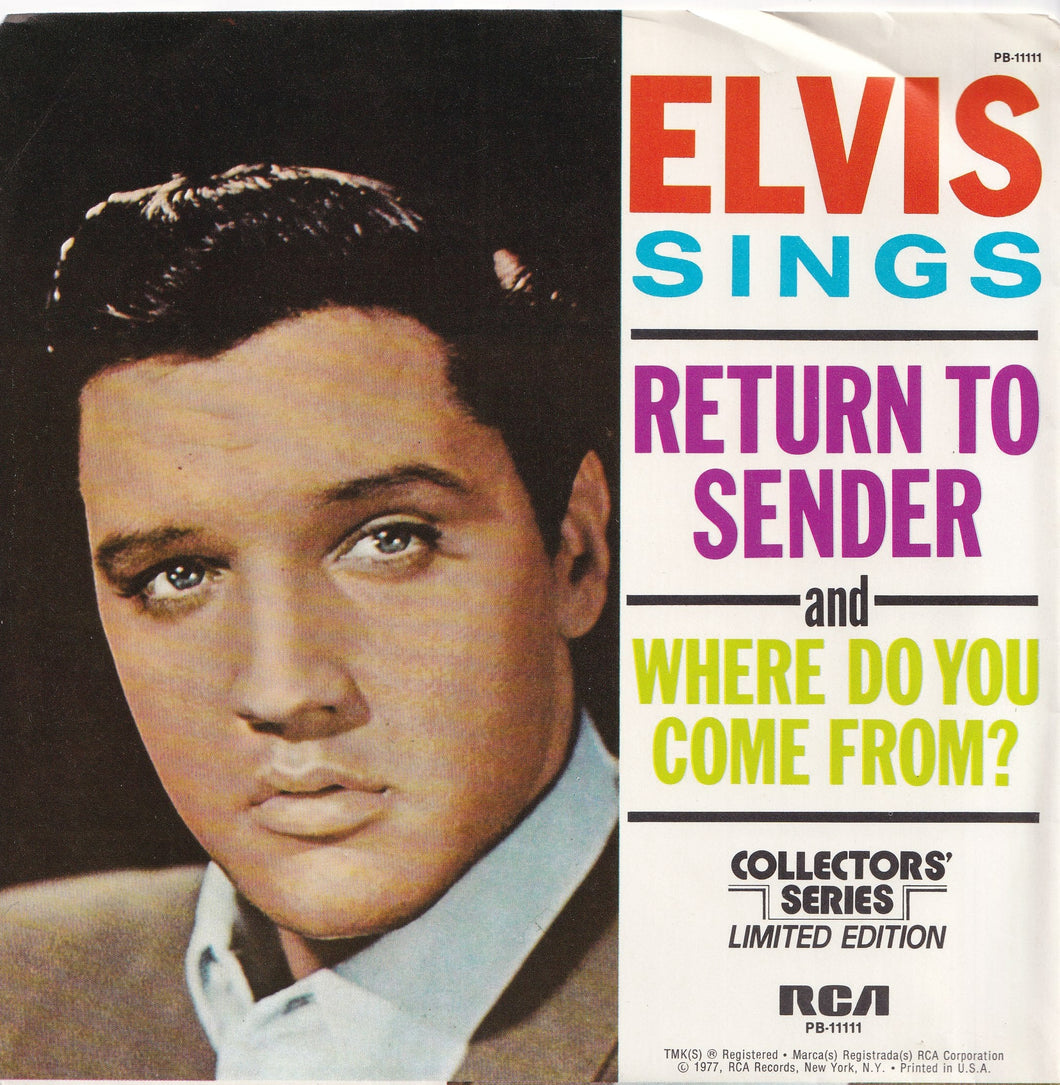Elvis Presley - Return To Sender / Where Do You Come From (7 inch Record / Used)