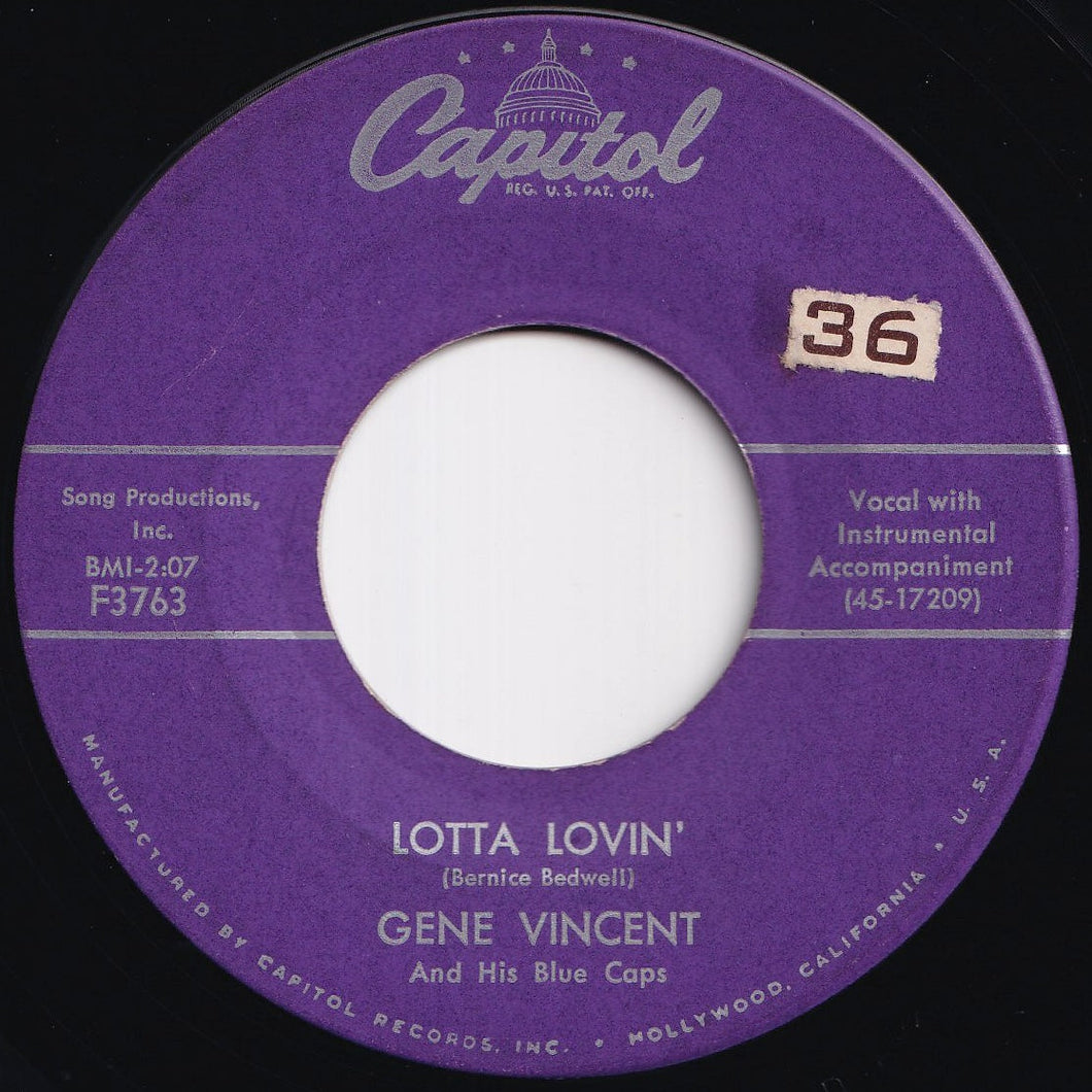 Gene Vincent And His Blue Caps - Lotta Lovin' / Wear My Ring (7 inch Record / Used)