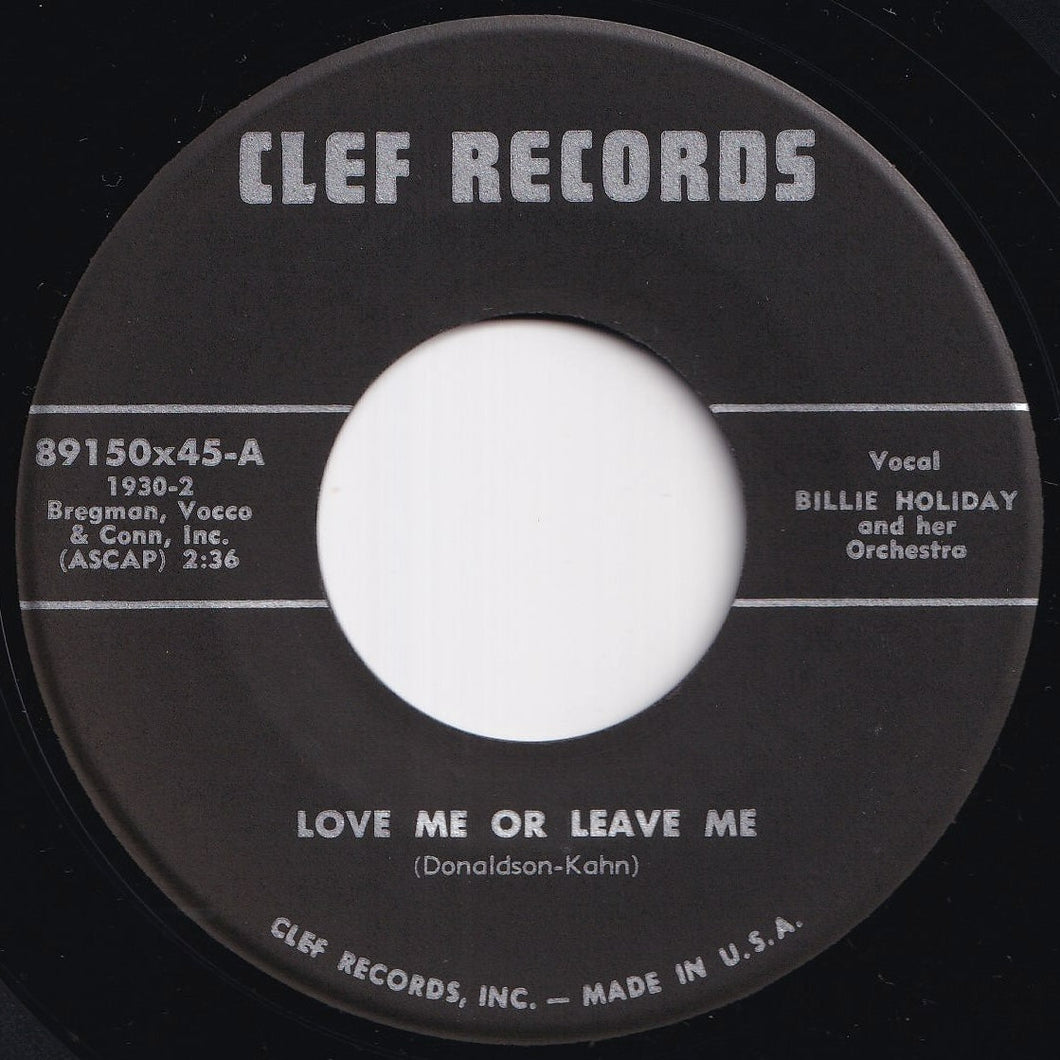 Billie Holiday And Her Orchestra - Love Me Or Leave Me / I Thought About You (7 inch Record / Used)