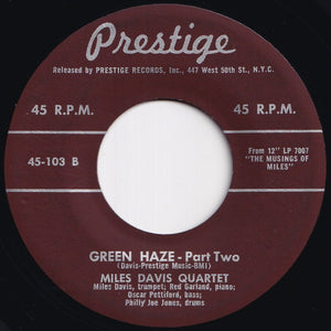 Miles Davis Quartet - Green Haze (Part 1) / (Part 2) (7 inch Record / Used)