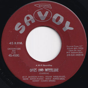 Milt Jackson - Opus De Funk / Opus And Interlude (7 inch Record / Used)