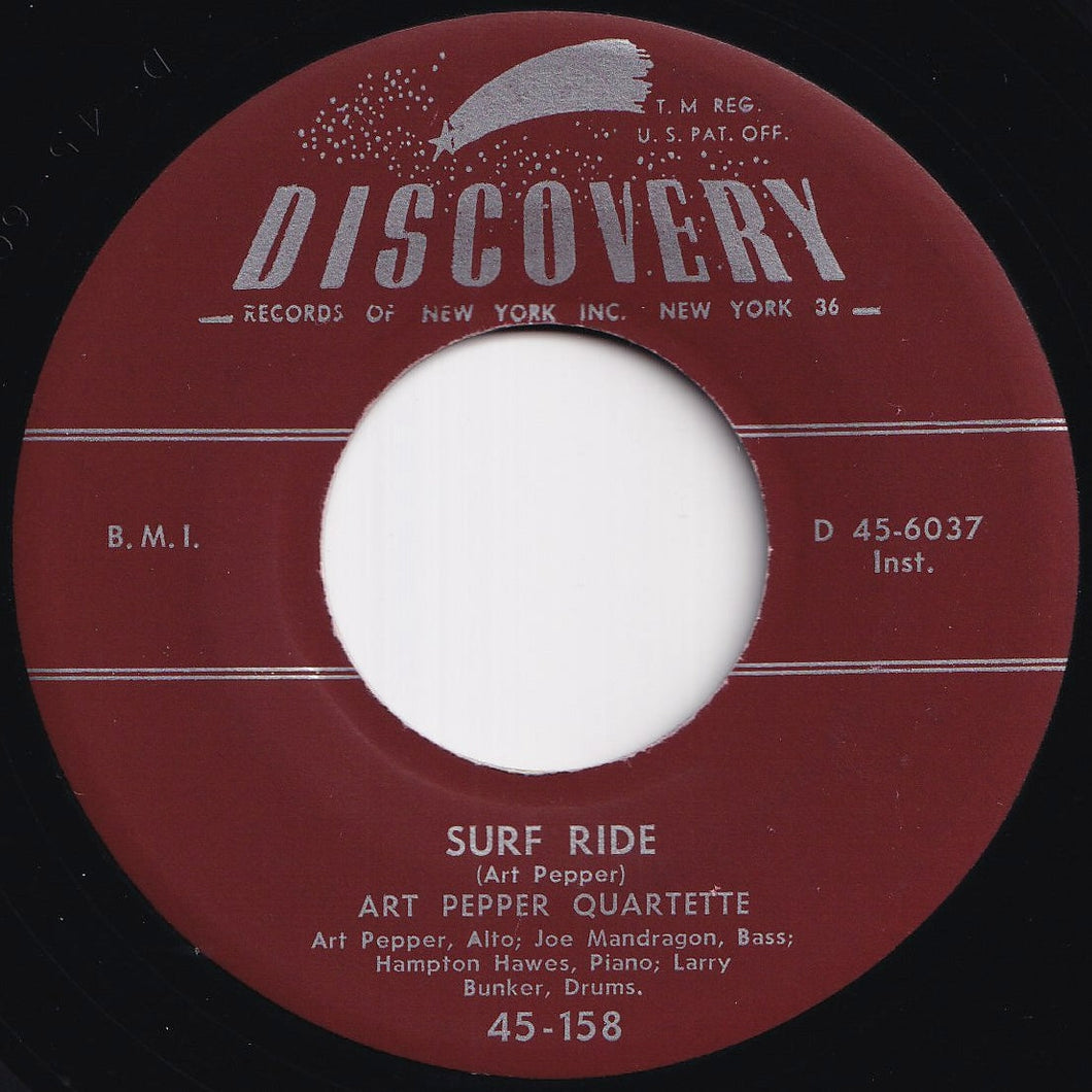 Art Pepper Quartette - Surf Ride / Holiday Flight (7 inch Record / Used)
