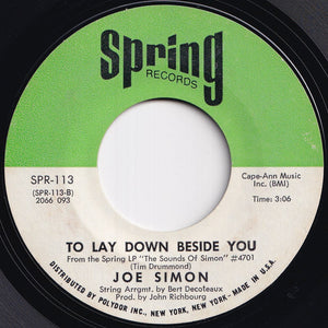 Joe Simon - Help Me Make It Through The Night / To Lay Down Beside You (7 inch Record / Used)