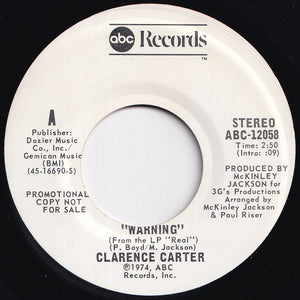 Clarence Carter - Warning (Stereo) / (Mono) (7 inch Record / Used)