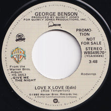 画像をギャラリービューアに読み込む, George Benson - Love X Love (Stereo) / (Mono) (7 inch Record / Used)
