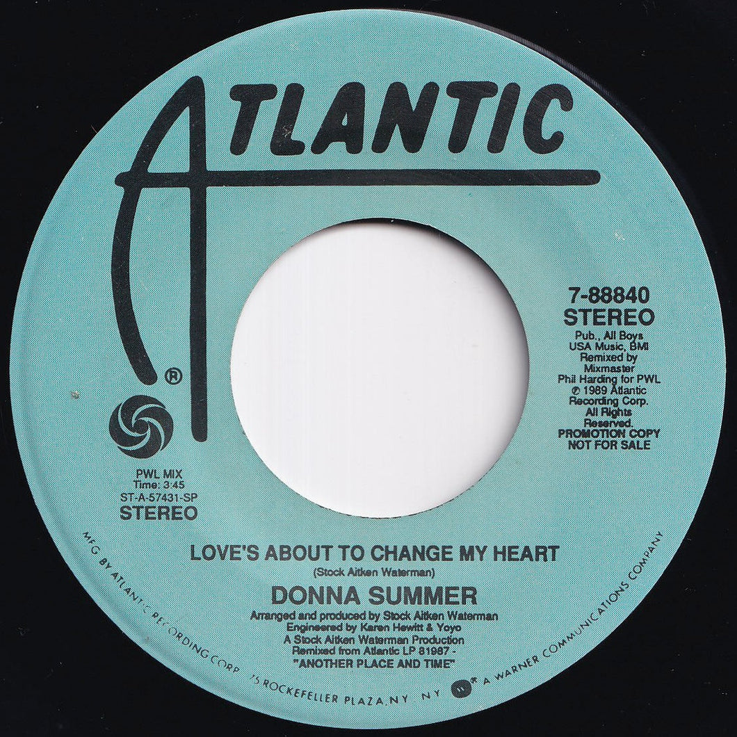 Donna Summer - Love's About To Change My Heart (PWL Mix) / (Clivillés & Cole Mix) (7 inch Record / Used)