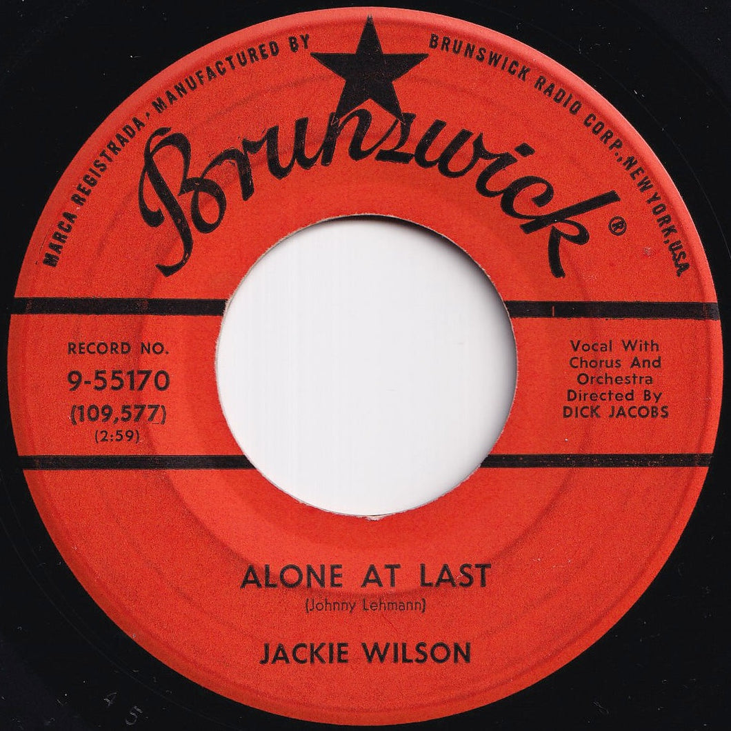 Jackie Wilson - Alone At Last / Am I The Man (7 inch Record / Used)
