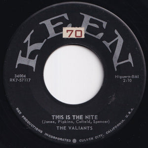 Valiants - This Is The Nite / Good Golly Miss Molly (7 inch Record / Used)