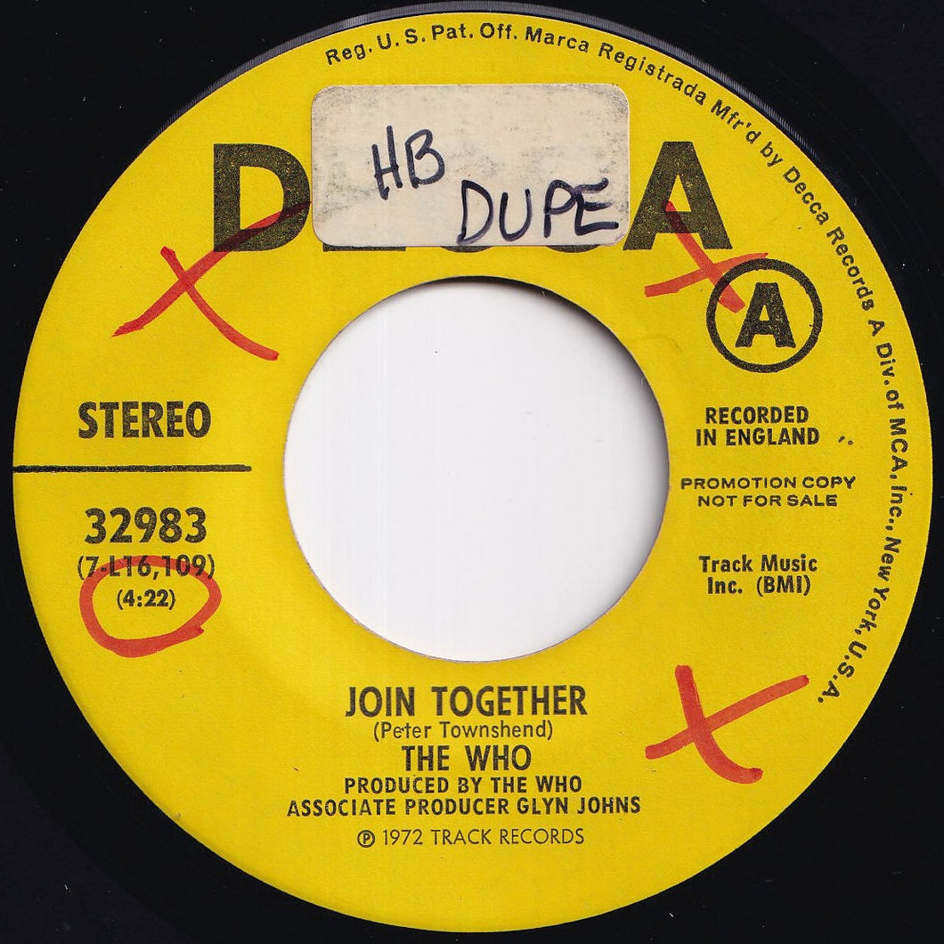Who - Join Together / Baby Don't You Do It (7 inch Record / Used)