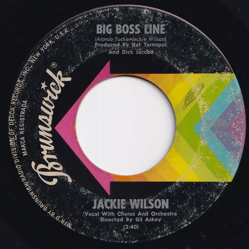 Jackie Wilson - Big Boss Line / Be My Girl (7 inch Record / Used)