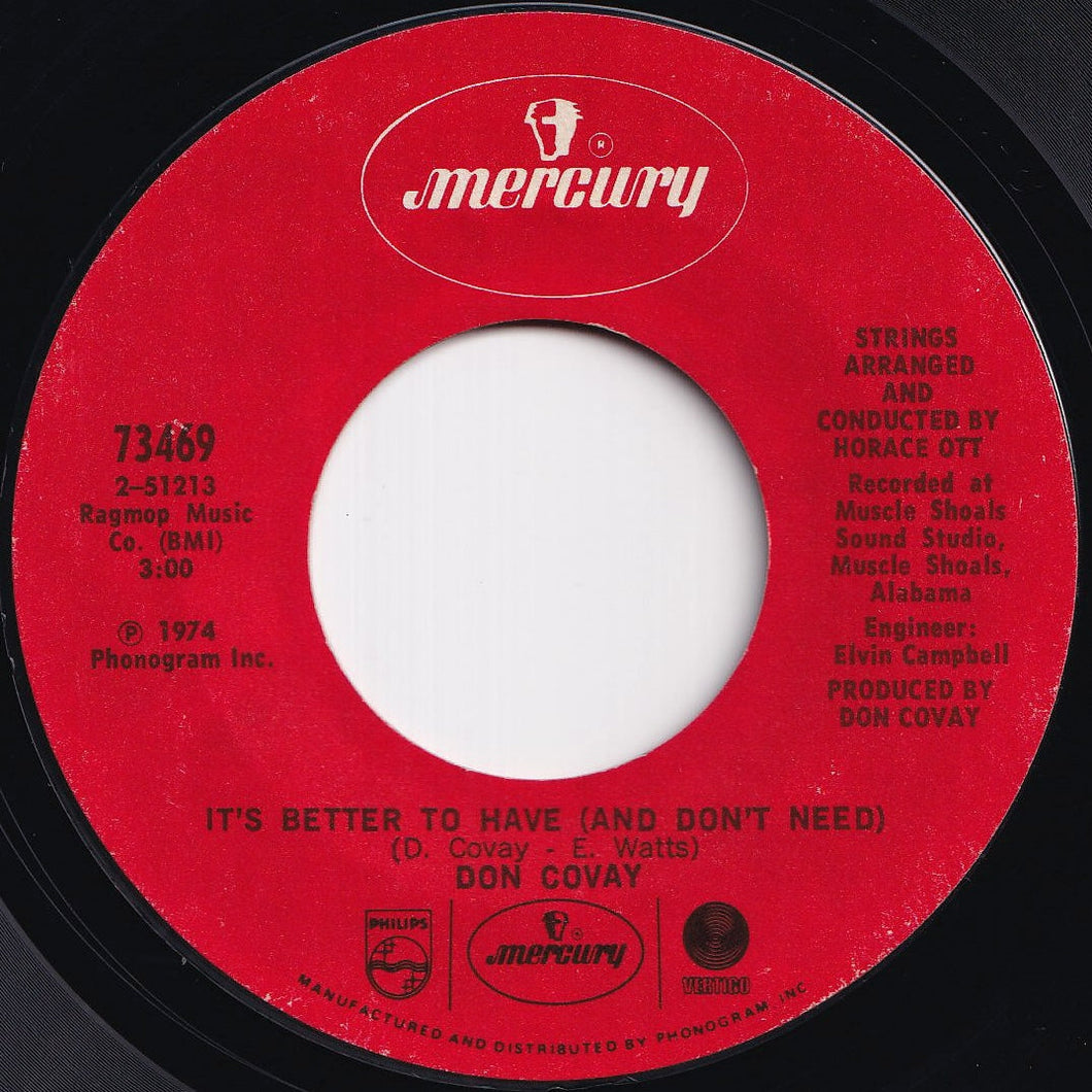 Don Covay - It's Better To Have (And Don't Need) / Leave Him - Part I (7 inch Record / Used)