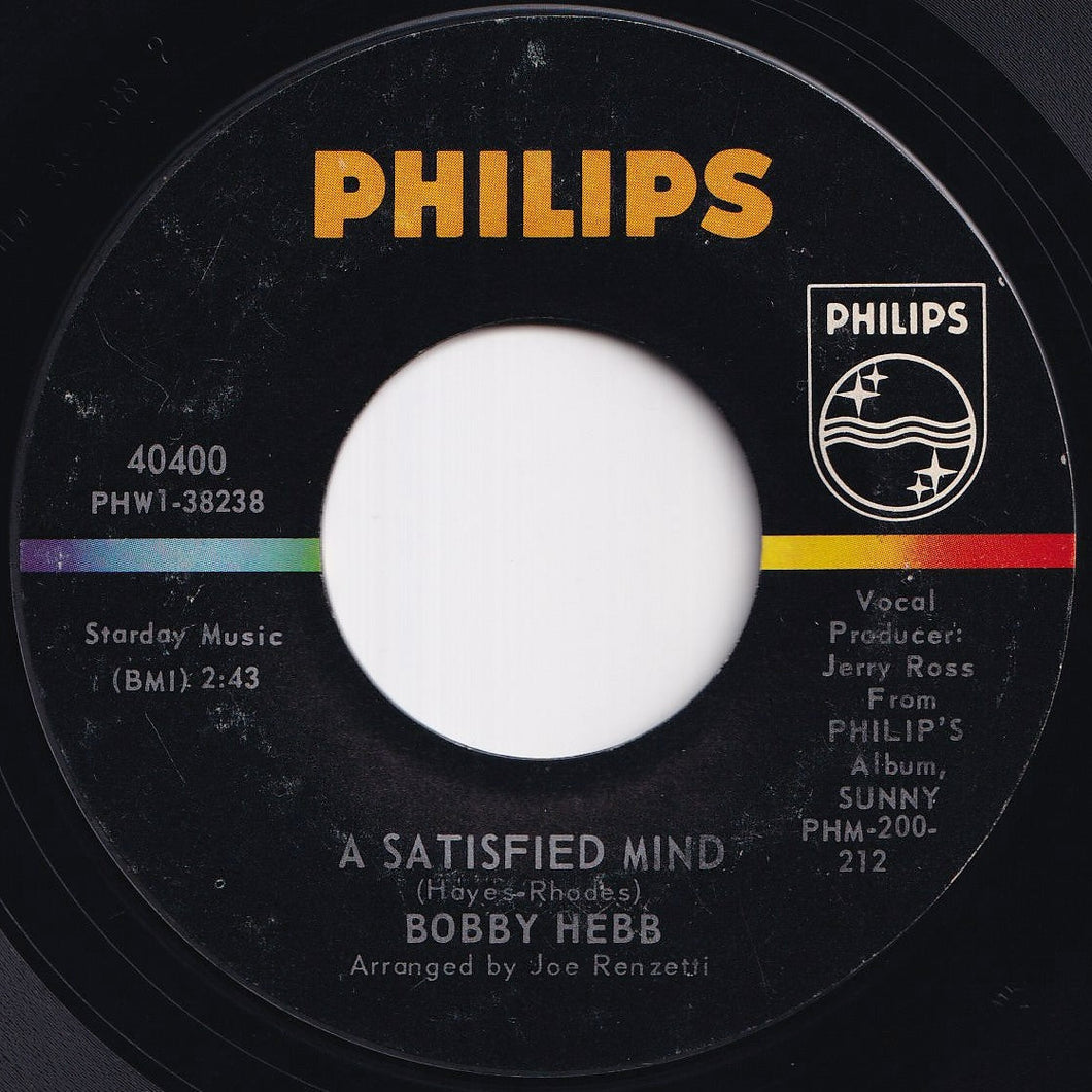 Bobby Hebb - A Satisfied Mind / Love, Love, Love (7 inch Record / Used)