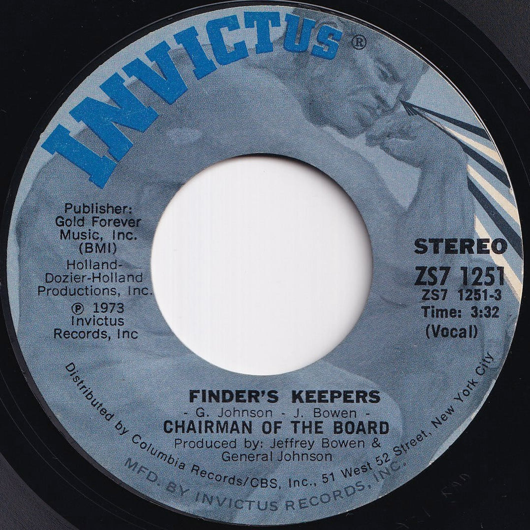 Chairman Of The Board - Finder's Keepers / (Instrumental) (7 inch Record / Used)
