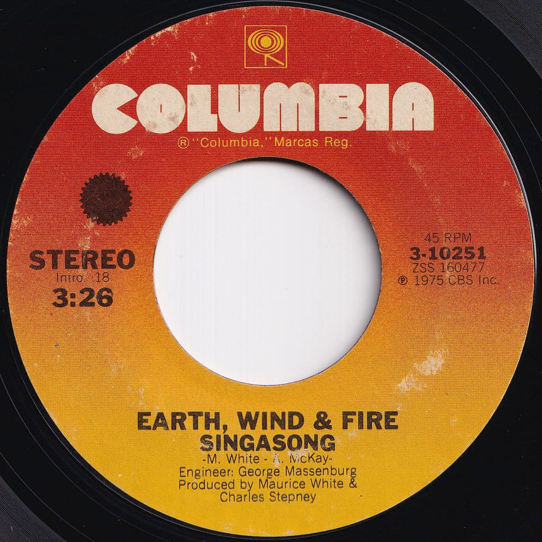 Earth, Wind & Fire - Sing A Song / (Instrumental Version) (7 inch Record / Used)