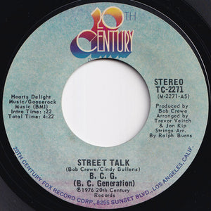 B.C.G. (B.C. Generation) - Street Talk / (Var. II) (7 inch Record / Used)