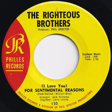 画像をギャラリービューアに読み込む, Righteous Brothers - Ebb Tide / (I Love You) For Sentimental Reasons (7 inch Record / Used)
