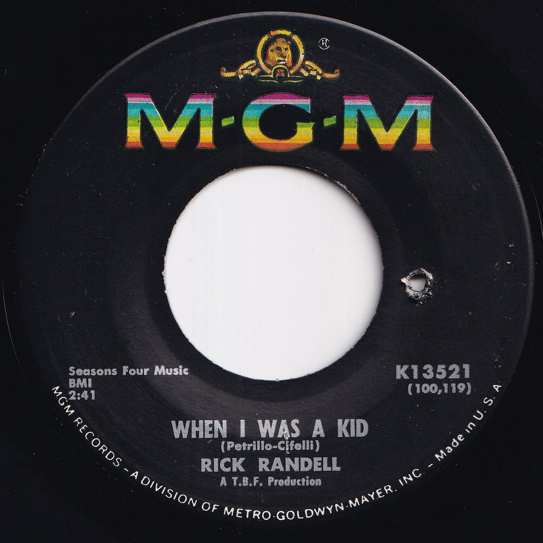 Rick Randell - When I Was A Kid / I'm Not Laughing (7 inch Record / Used)
