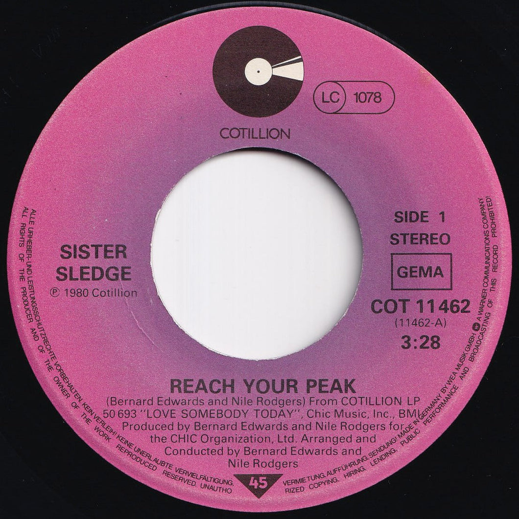 Sister Sledge - Reach Your Peak / Easy Street (7 inch Record / Used)