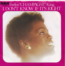 Load image into Gallery viewer, Evelyn Champagne King - I Don&#39;t Know If It&#39;s Right / We&#39;re Going To A Party (7 inch Record / Used)
