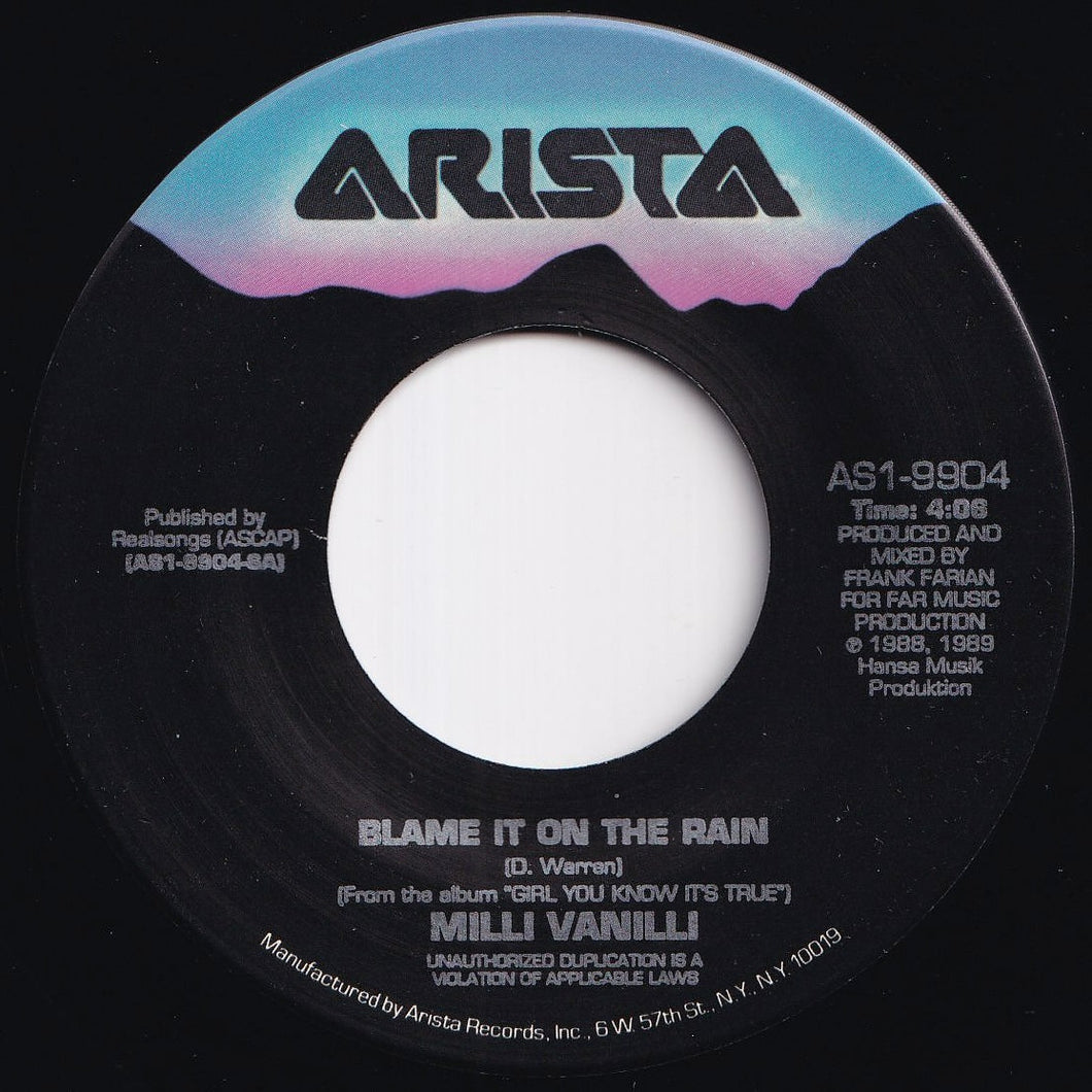 Milli Vanilli - Blame It On The Rain / Dance With A Devil (7 inch Record / Used)