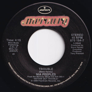 Nia Peeples - Trouble / (Instrumental) (7 inch Record / Used)