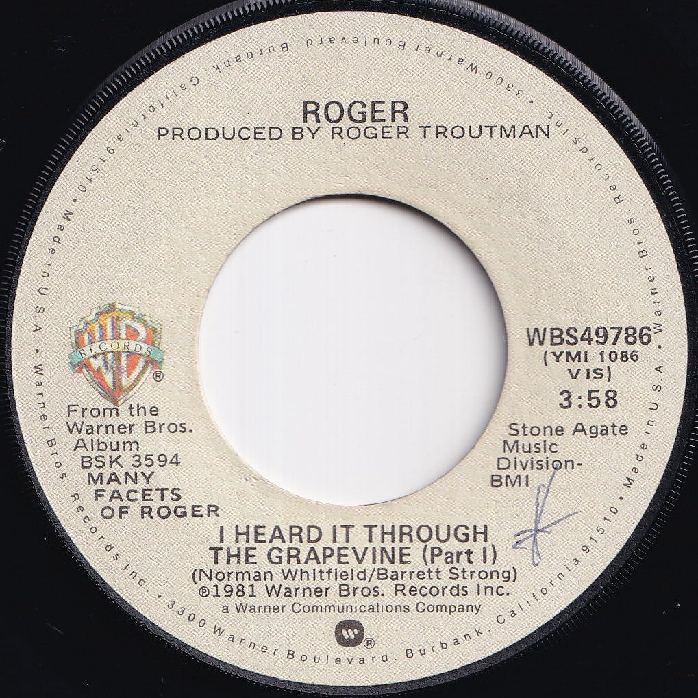 Roger - I Heard It Through The Grapevine (Part 1) / (Part 2) (7 inch Record / Used)