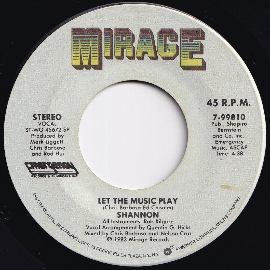 Shannon - Let The Music Play / (Dub Version) (7 inch Record / Used)