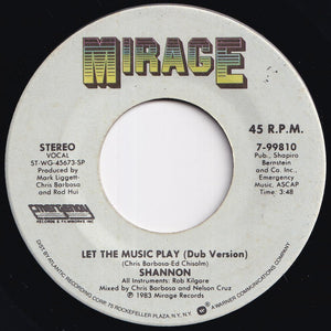 Shannon - Let The Music Play / (Dub Version) (7 inch Record / Used)