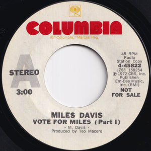 Miles Davis - Vote For Miles (Part I) / (Part II) (7 inch Record / Used)