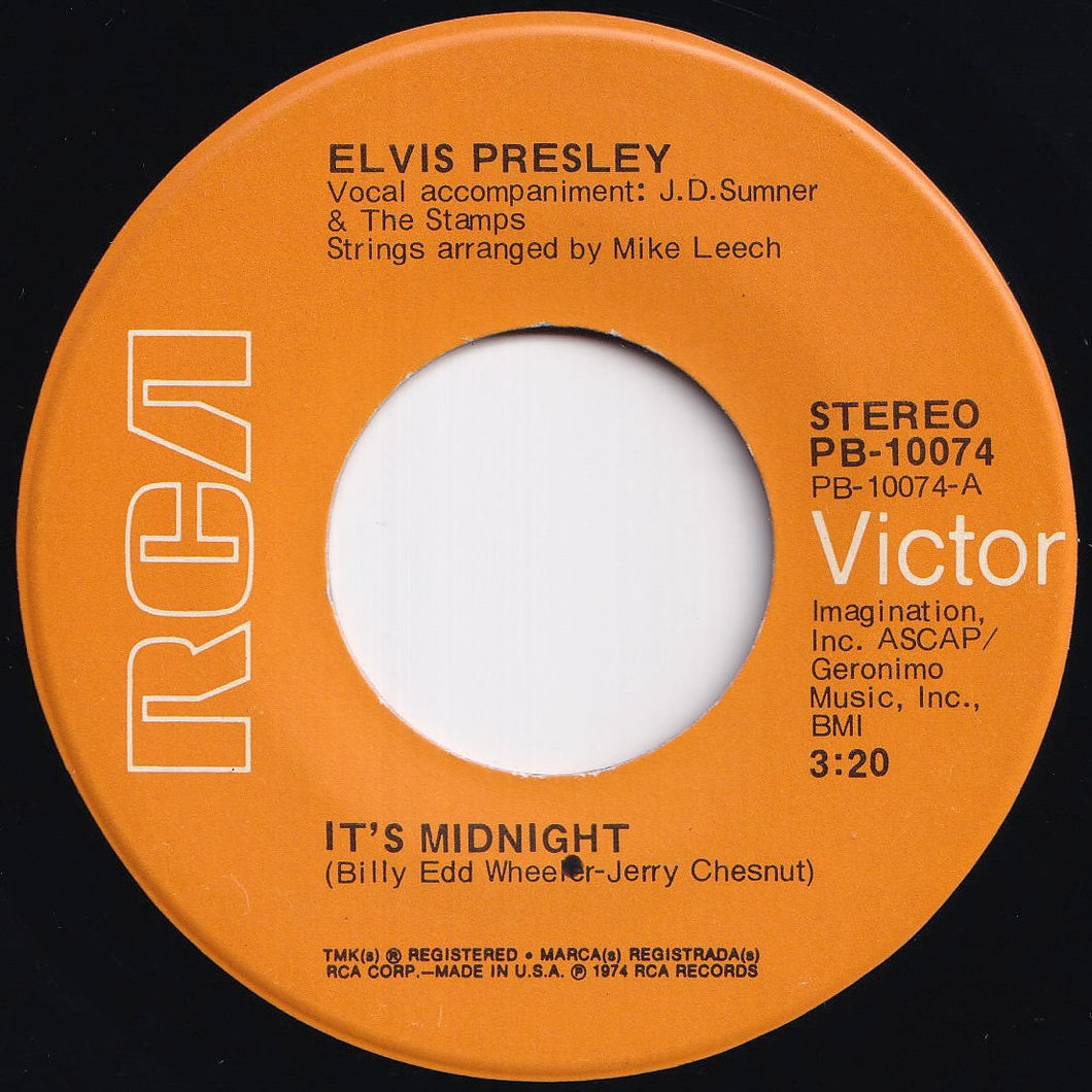 Elvis Presley - It's Midnight / Promised Land (7 inch Record / Used)