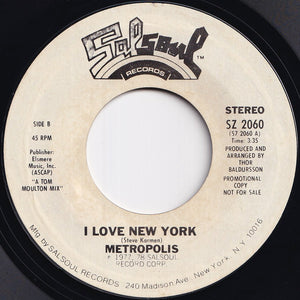 Metropolis - I Love New York (Stereo) / (Mono) (7 inch Record / Used)