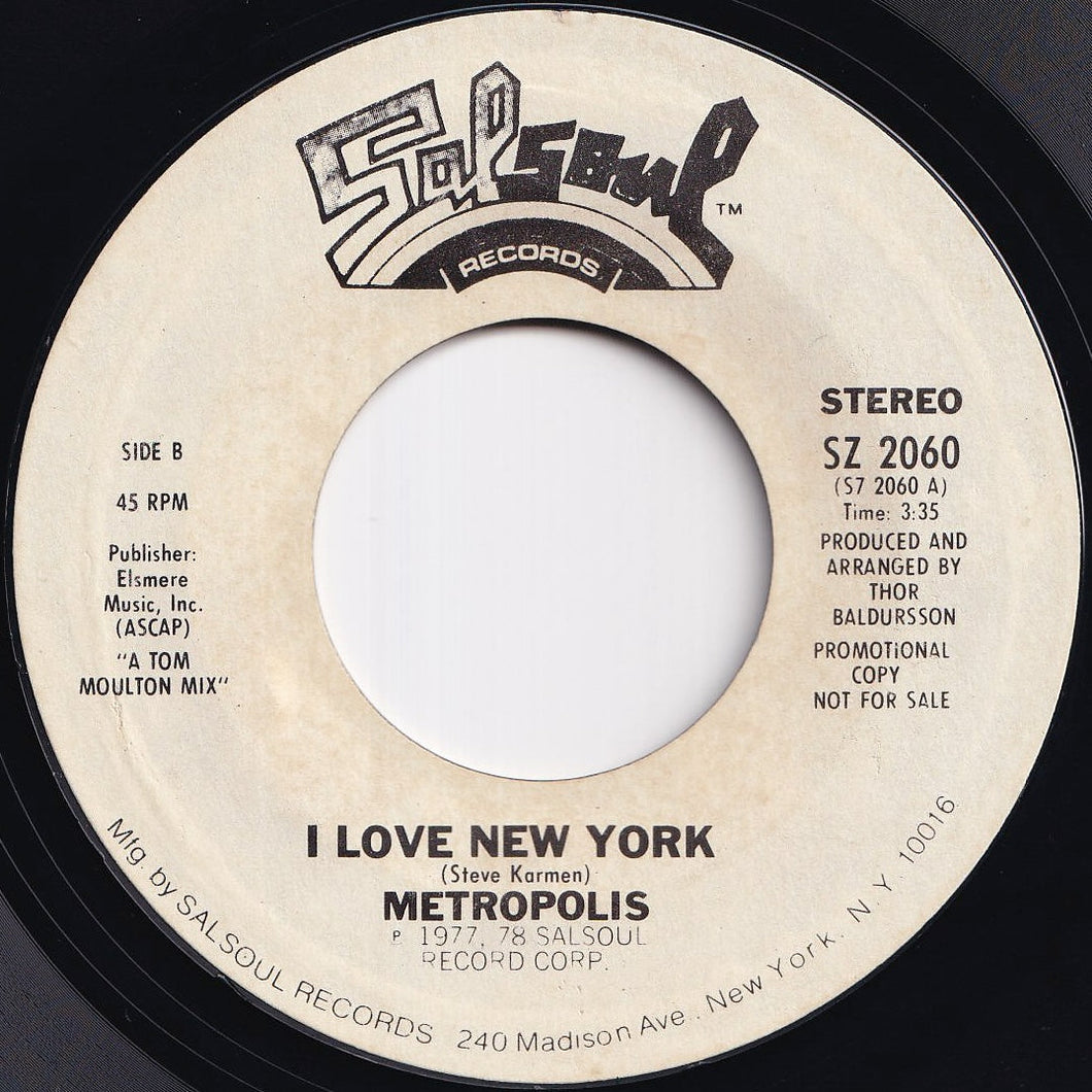 Metropolis - I Love New York (Stereo) / (Mono) (7 inch Record / Used)