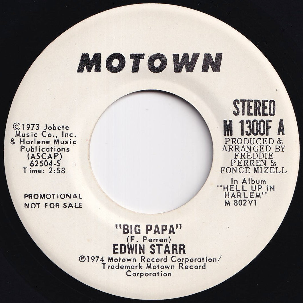 Edwin Starr - Big Papa (Stereo) / (Mono) (7 inch Record / Used)
