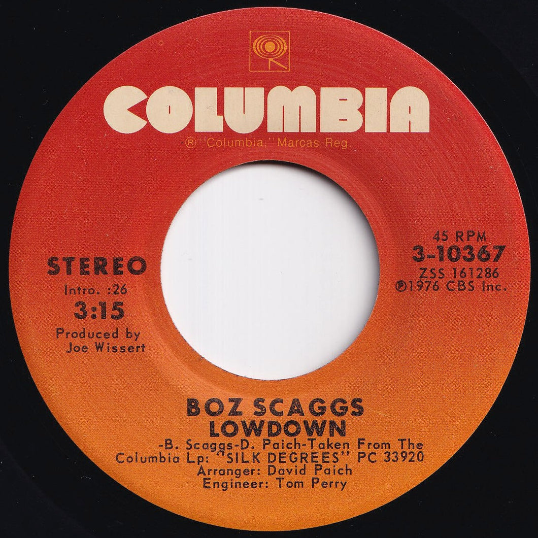 Boz Scaggs - Lowdown / Harbor Lights (7 inch Record / Used)