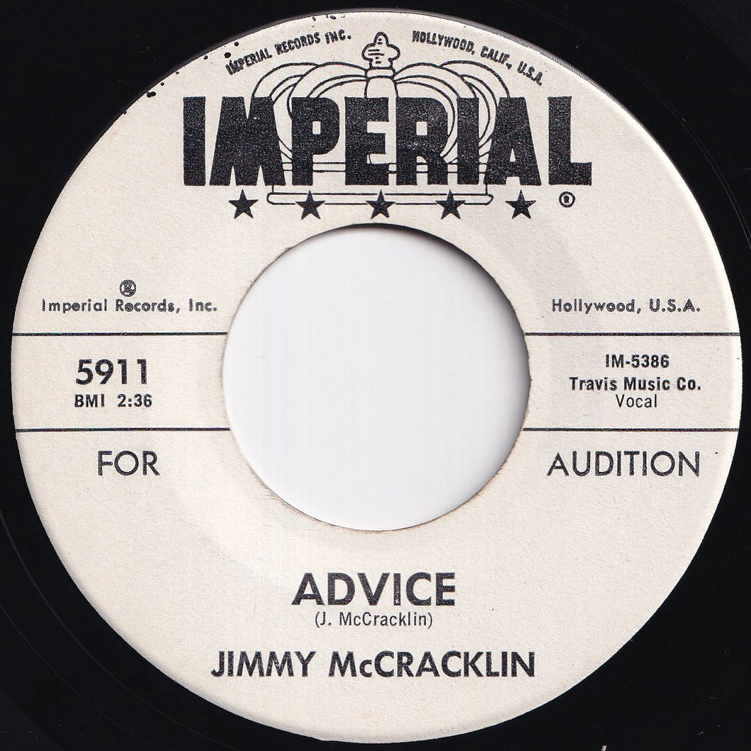 Jimmy McCracklin - Advice / No No (7 inch Record / Used)