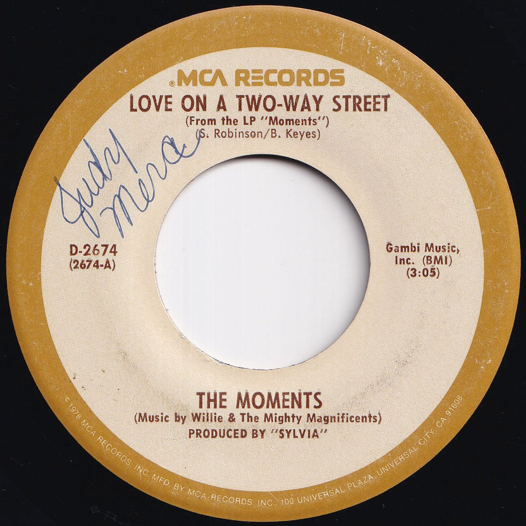 Moments - Love On A Two-Way Street / I Won't Do Anything (7 inch Record / Used)