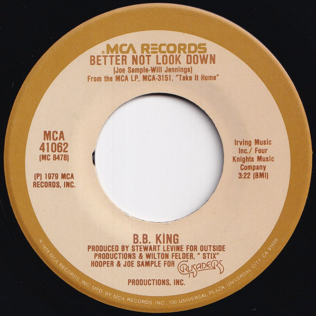 B.B. King - Better Not Look Down / Happy Birthday Blues (7 inch Record / Used)