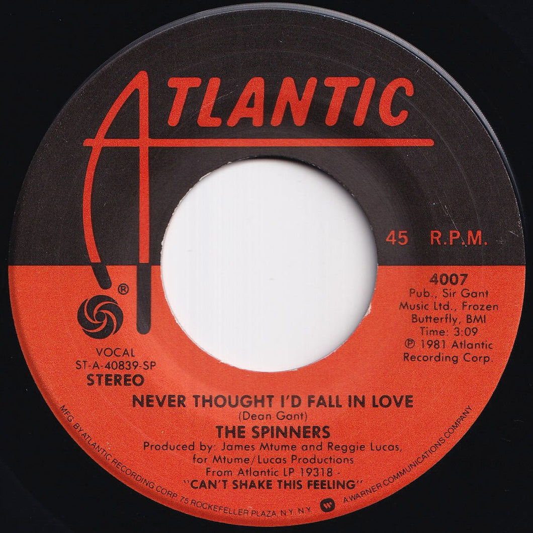 Spinners - Never Thought I'd Fall In Love / Send A Little Love (7 inch Record / Used)