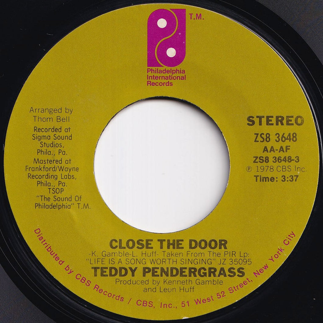 Teddy Pendergrass - Close The Door / Get Up, Get Down, Get Funky, Get Loose (7 inch Record / Used)