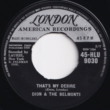 画像をギャラリービューアに読み込む, Dion &amp; The Belmonts - Where Or When / That&#39;s My Desire (7 inch Record / Used)
