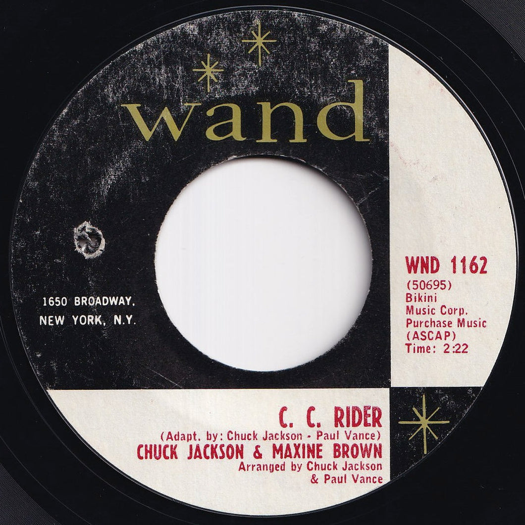 Chuck Jackson, Maxine Brown - C. C. Rider / Tennessee Waltz (7 inch Record / Used)