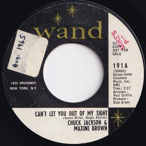 Chuck Jackson, Maxine Brown - Can't Let You Out Of My Sight / Don't Go (7 inch Record / Used)