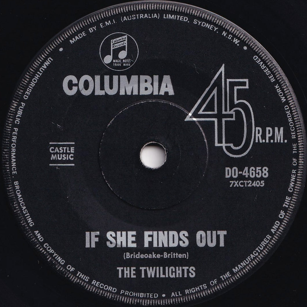 Twilights - If She Finds Out / John Hardy (7 inch Record / Used)
