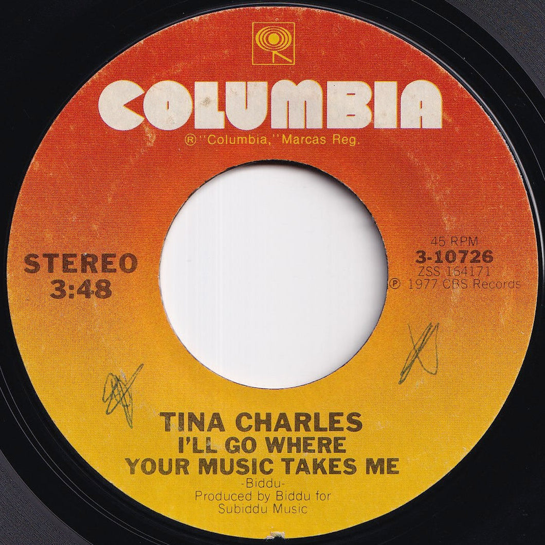 Tina Charles - I'll Go Where Your Music Takes Me / Stop What You're Doing To Me (7 inch Record / Used)