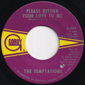 Temptations - Please Return Your Love To Me / How Can I Forget (7 inch Record / Used)