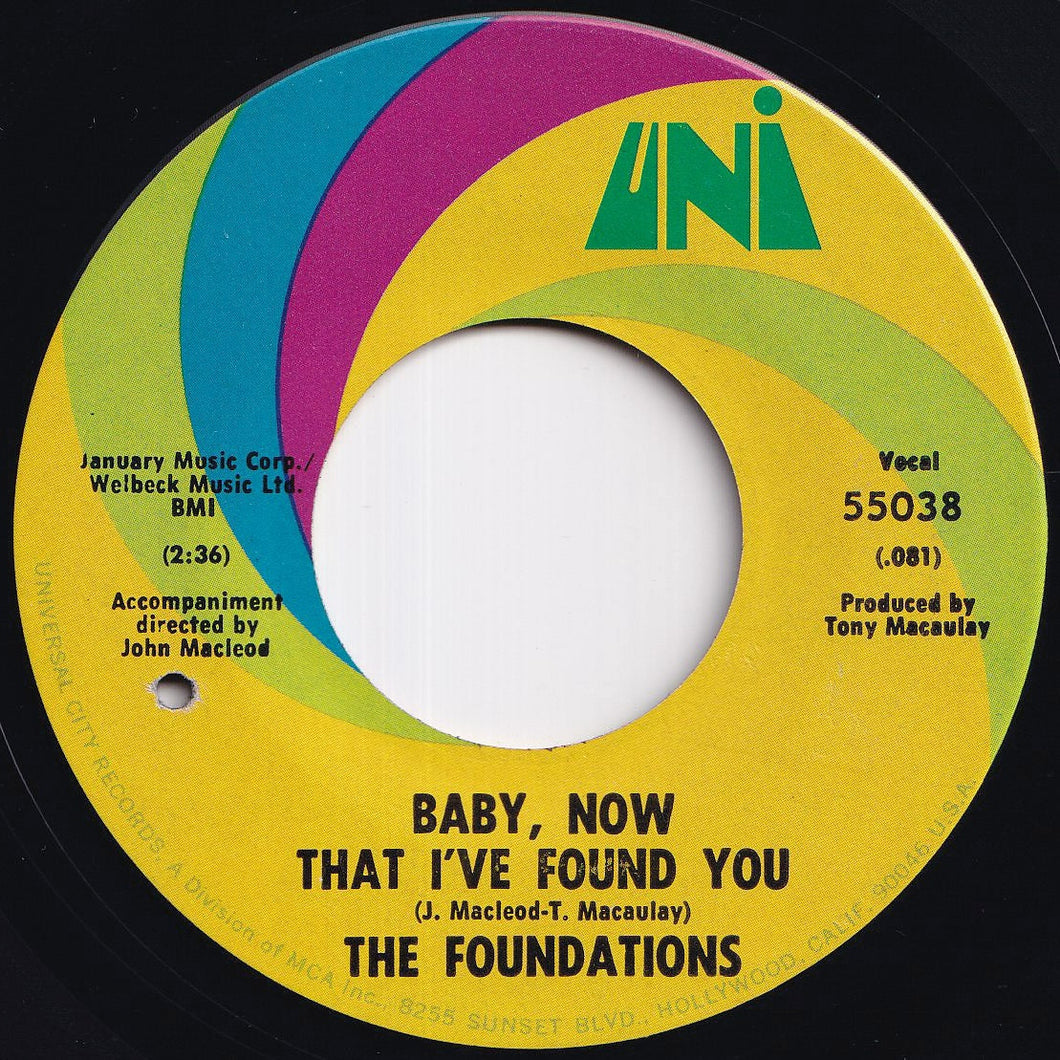 Foundations - Baby, Now That I've Found You / Come On Back To Me (7 inch Record / Used)