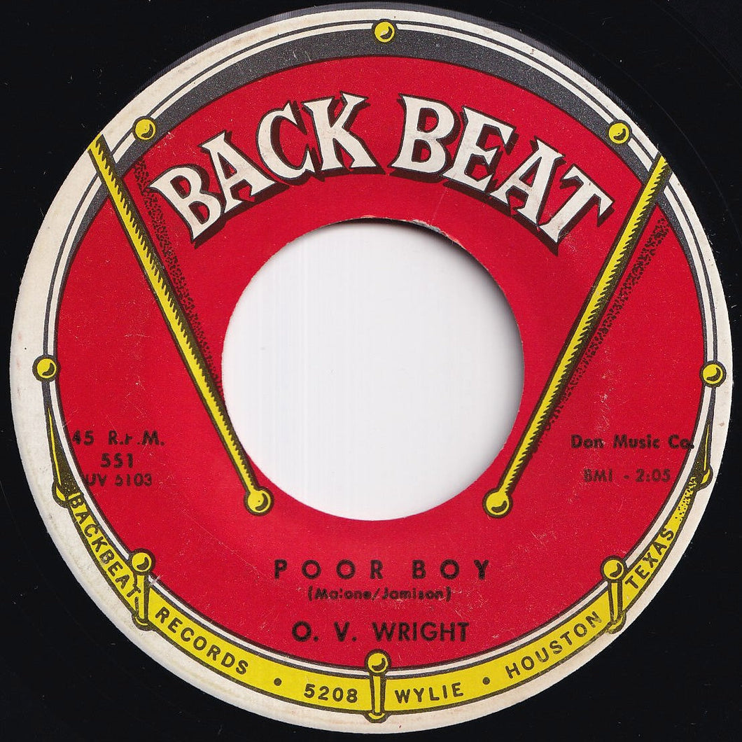 O. V. Wright - Poor Boy / I'm In Your Corner (7 inch Record / Used)
