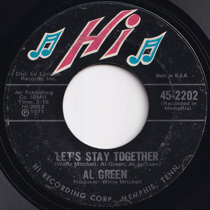 Al Green - Let's Stay Together / Tomorrow's Dream (7 inch Record / Used)